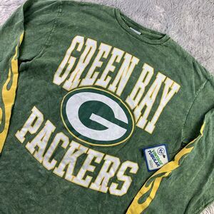 Green Bay Packers Shirt Mens Small 47 Vintage Tubular Flames Stone Wash Football